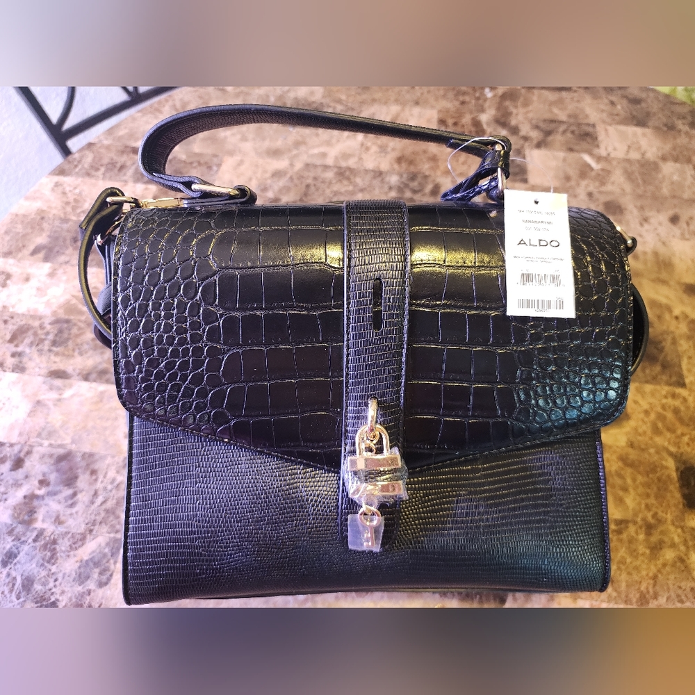 Aldo Top Handle Croc Crossbody Purse